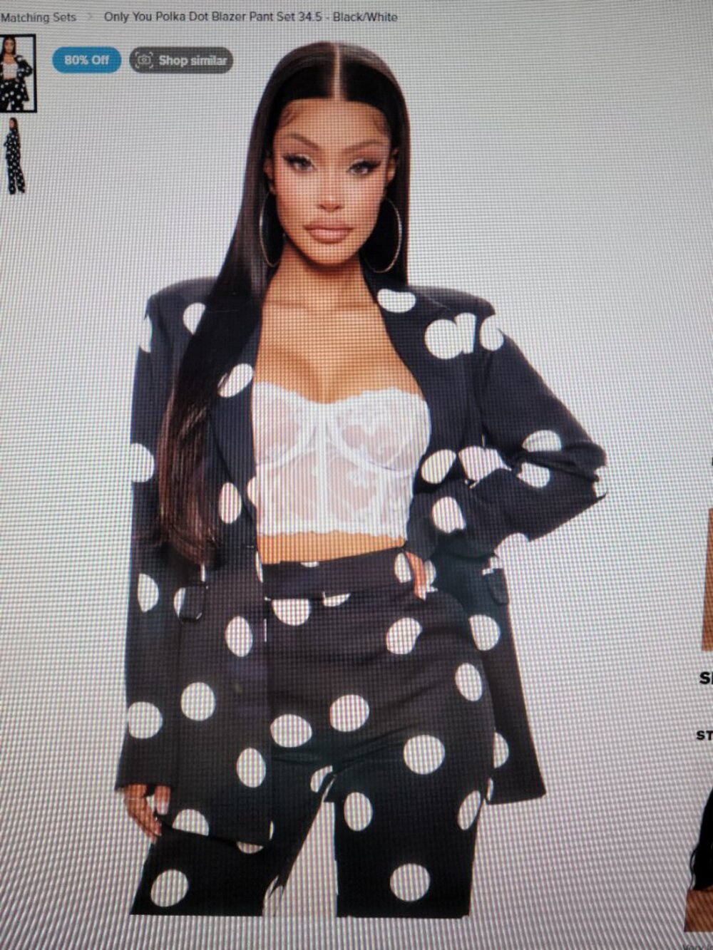 Fashion Nova Black & White Polka Dot PANT SUIT NEW WITH TAG SIZE L - Picture 3 of 16